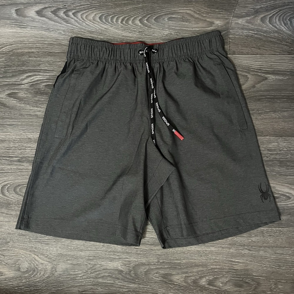 Spyder‎ Active Men's Performance Proweb Stretch Shorts Gray Sz Small 8" Inseam